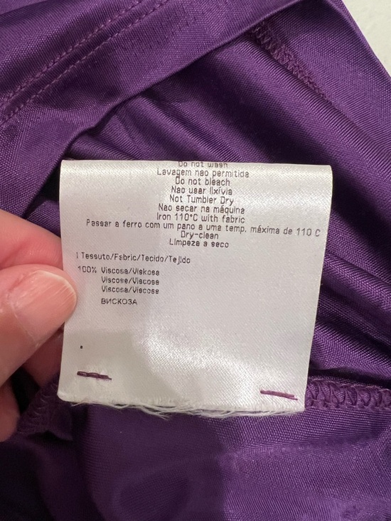 Versace Jeans Purple Draped Long Sleeve Shirt | US SZ 10 | Preowned | - Picture 9 of 11